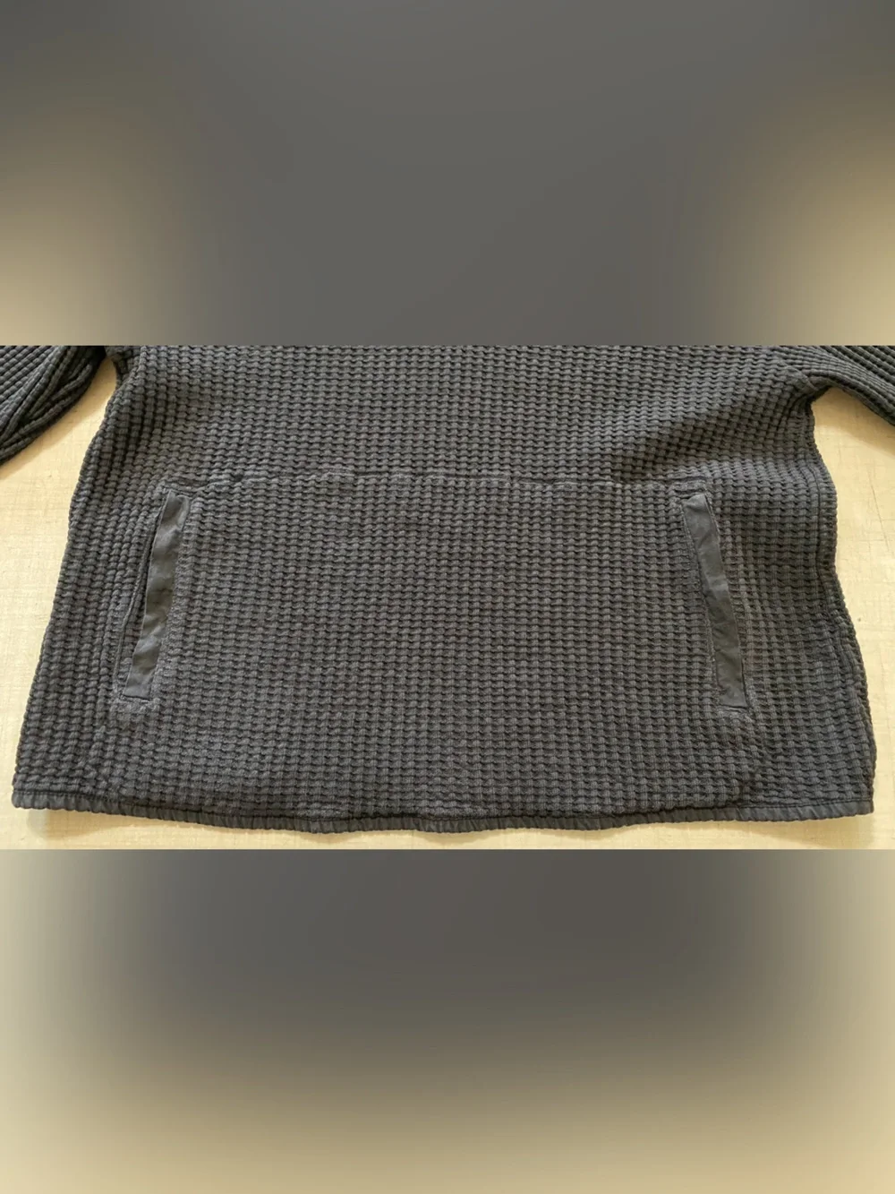 MATE Men's black Quarter-Zip Waffle Knit Sweater